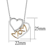 Rose Gold + Rhodium 925 Sterling Silver Necklace with AAA Grade CZ  in Clear