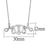 Rhodium 925 Sterling Silver Necklace with AAA Grade CZ  in Clear