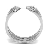 Rhodium 925 Sterling Silver Ring with AAA Grade CZ  in Clear