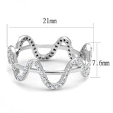 Rhodium 925 Sterling Silver Ring with AAA Grade CZ  in Clear