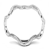 Rhodium 925 Sterling Silver Ring with AAA Grade CZ  in Clear