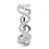 Rhodium 925 Sterling Silver Ring with AAA Grade CZ  in Clear