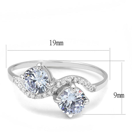 Rhodium 925 Sterling Silver Ring with AAA Grade CZ  in Light Amethyst