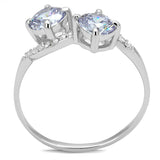 Rhodium 925 Sterling Silver Ring with AAA Grade CZ  in Light Amethyst