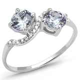 Rhodium 925 Sterling Silver Ring with AAA Grade CZ  in Light Amethyst