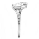 Rhodium 925 Sterling Silver Ring with AAA Grade CZ  in Clear