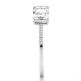 Rhodium 925 Sterling Silver Ring with AAA Grade CZ  in Clear