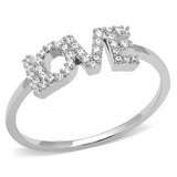 Rhodium 925 Sterling Silver Ring with AAA Grade CZ  in Clear