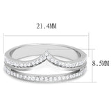 Rhodium 925 Sterling Silver Ring with AAA Grade CZ  in Clear