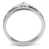 Rhodium 925 Sterling Silver Ring with AAA Grade CZ  in Clear