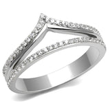 Rhodium 925 Sterling Silver Ring with AAA Grade CZ  in Clear
