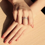 Rhodium 925 Sterling Silver Ring with AAA Grade CZ  in Clear