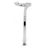 Rhodium 925 Sterling Silver Ring with AAA Grade CZ  in Clear