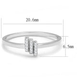 Rhodium 925 Sterling Silver Ring with AAA Grade CZ  in Clear