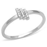 Rhodium 925 Sterling Silver Ring with AAA Grade CZ  in Clear