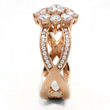 Rose Gold 925 Sterling Silver Ring with AAA Grade CZ  in Clear