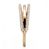 Rose Gold 925 Sterling Silver Ring with AAA Grade CZ  in Clear