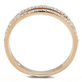 Rose Gold 925 Sterling Silver Ring with AAA Grade CZ  in Clear
