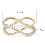 Rose Gold 925 Sterling Silver Ring with AAA Grade CZ  in Clear