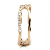 Rose Gold 925 Sterling Silver Ring with AAA Grade CZ  in Clear