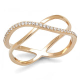 Rose Gold 925 Sterling Silver Ring with AAA Grade CZ  in Clear