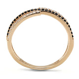 Rose Gold 925 Sterling Silver Ring with Synthetic Spinel in Jet