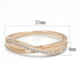 Rose Gold 925 Sterling Silver Ring with AAA Grade CZ  in Clear