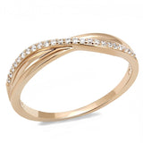 Rose Gold 925 Sterling Silver Ring with AAA Grade CZ  in Clear