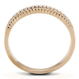 Rose Gold 925 Sterling Silver Ring with AAA Grade CZ  in Clear