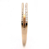 Rose Gold 925 Sterling Silver Ring with AAA Grade CZ  in Clear