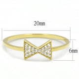 Gold 925 Sterling Silver Ring with AAA Grade CZ  in Clear
