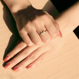 Gold 925 Sterling Silver Ring with AAA Grade CZ  in Clear