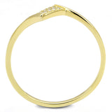 Gold 925 Sterling Silver Ring with AAA Grade CZ  in Clear