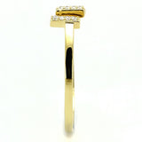 Gold 925 Sterling Silver Ring with AAA Grade CZ  in Clear