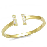 Gold 925 Sterling Silver Ring with AAA Grade CZ  in Clear