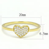 Gold 925 Sterling Silver Ring with AAA Grade CZ  in Clear