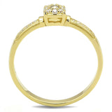 Gold 925 Sterling Silver Ring with AAA Grade CZ  in Clear