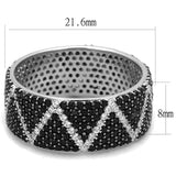 Rhodium + Ruthenium 925 Sterling Silver Ring with Synthetic Spinel in Multi Color