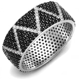 Rhodium + Ruthenium 925 Sterling Silver Ring with Synthetic Spinel in Multi Color