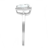 Rhodium 925 Sterling Silver Ring with AAA Grade CZ  in Clear