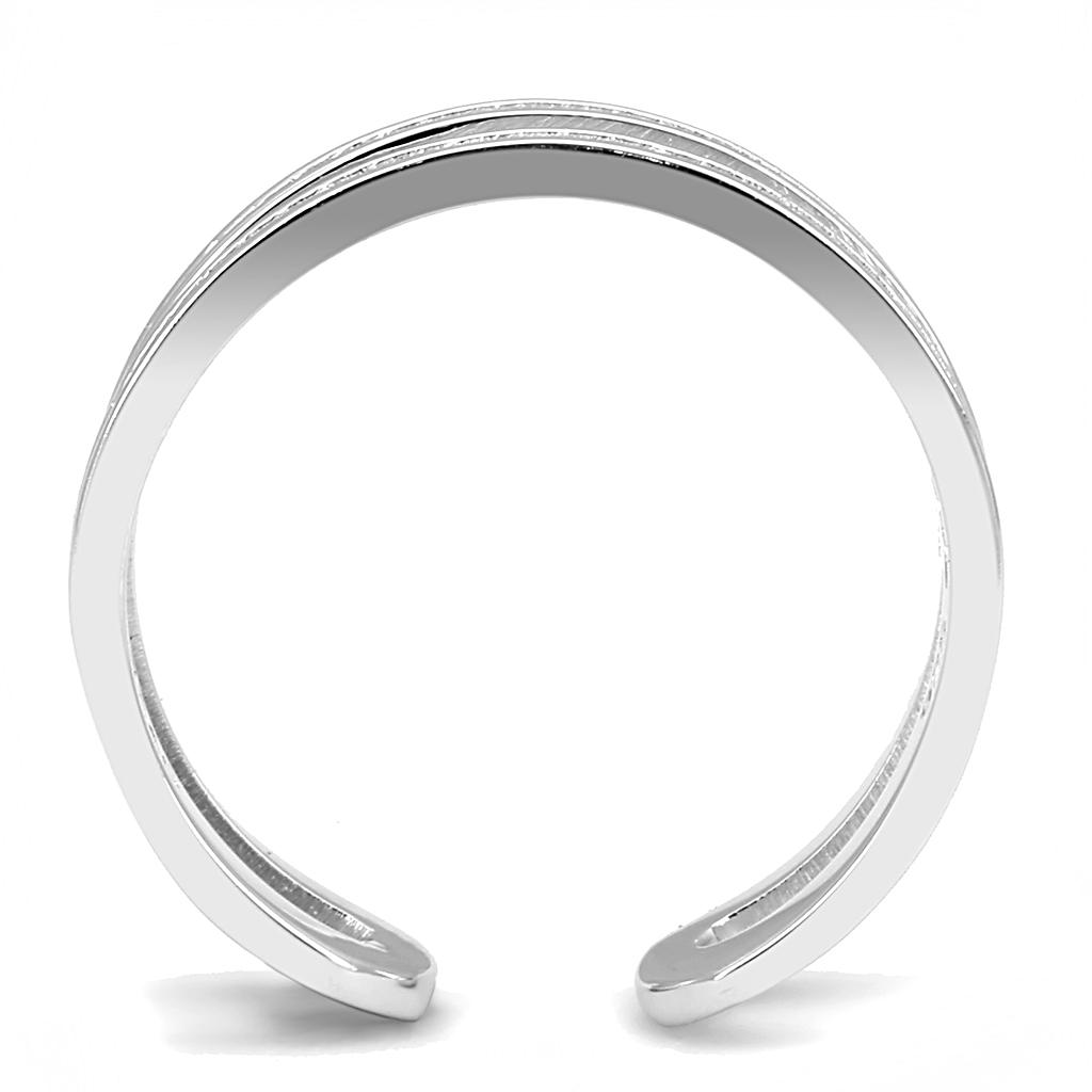 Rhodium 925 Sterling Silver Ring with AAA Grade CZ  in Clear