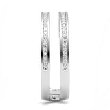 Rhodium 925 Sterling Silver Ring with AAA Grade CZ  in Clear