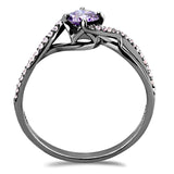 Ruthenium 925 Sterling Silver Ring with AAA Grade CZ  in Amethyst
