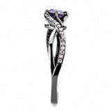 Ruthenium 925 Sterling Silver Ring with AAA Grade CZ  in Amethyst