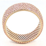 Rose Gold 925 Sterling Silver Ring with AAA Grade CZ  in Light Rose