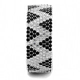 Rhodium 925 Sterling Silver Ring with AAA Grade CZ  in Jet