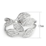 Rhodium 925 Sterling Silver Ring with AAA Grade CZ  in Clear
