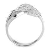 Rhodium 925 Sterling Silver Ring with AAA Grade CZ  in Clear