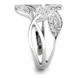 Rhodium 925 Sterling Silver Ring with AAA Grade CZ  in Clear