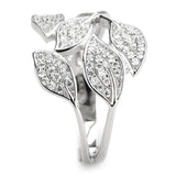 Rhodium 925 Sterling Silver Ring with AAA Grade CZ  in Clear